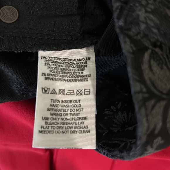 HTF Free People Black Flocked Damask Velvet Jacquard Skinny Pants Jeans - 26 - Picture 11 of 12